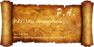 Pálfy Armandina névjegykártya